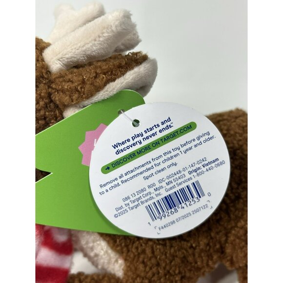 Gigglescape 7" Soft Plush Christmas Reindeer With Scarf & Ice Skates Brown - Picture 11 of 13